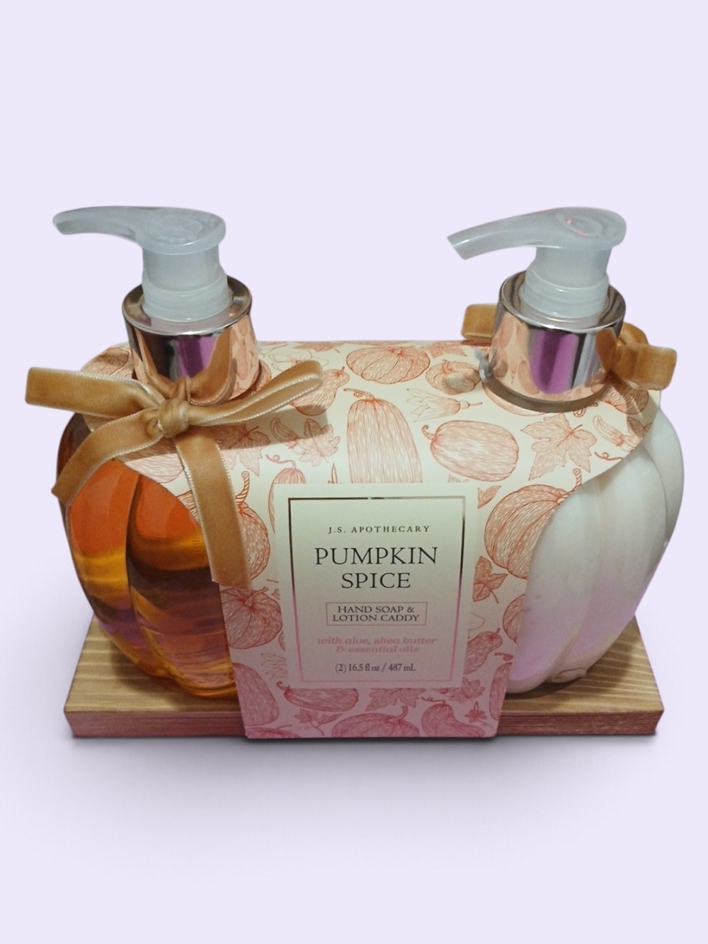 Pumpkin Spice Hand Soap & Lotion Set — Orange & White